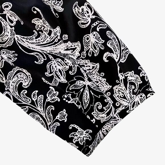 Talbots Floral Blouse in Black/White Women’s M - Picture 4 of 7